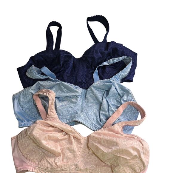 Playtex Other - Bra Lot of 3 Sz 42DD Navy, Light Blue, Pink Wireless Full Coverage Playtex #4745